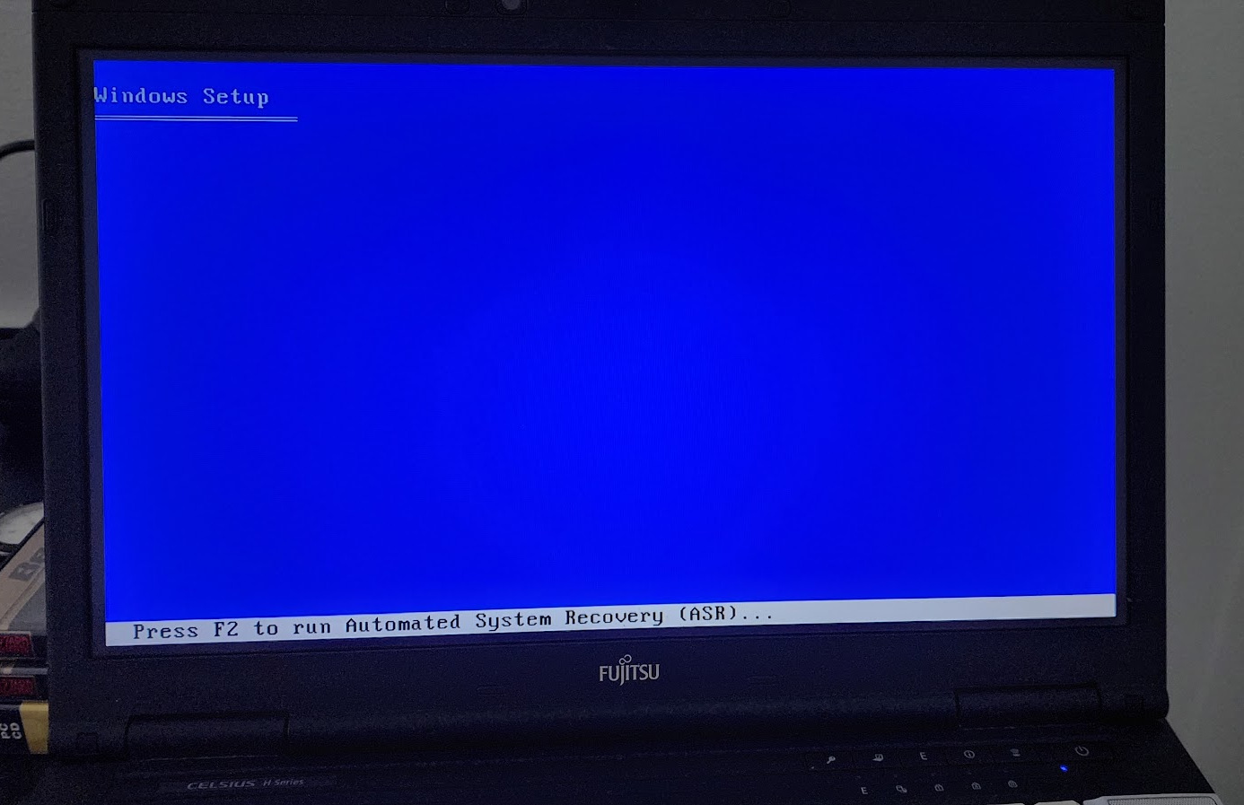 Installation screen of windows XP